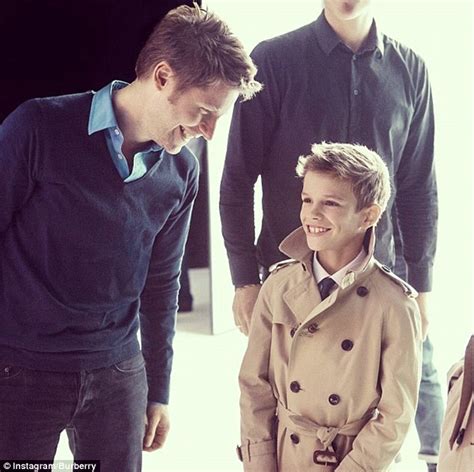 david beckham son burberry|Romeo Beckham makes his modeling debut for Burberry .